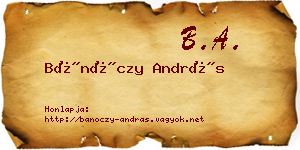 Bánóczy András névjegykártya